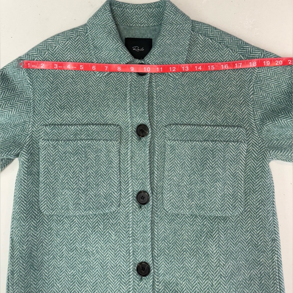 RAILS Connie Shirt Jacket Wool Blend Herringbone Button Front - Picture 12 of 13